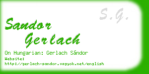 sandor gerlach business card